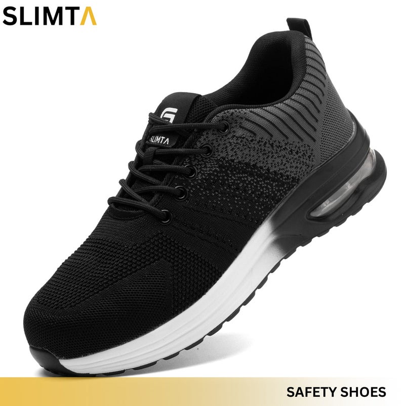 SLIMTA Men Women Safety Shoes Non-Slip Steel Toe Cap Trainers Mesh Breathable Lightweight Comfortable Puncture Proof Industrial Shoes - Image 1